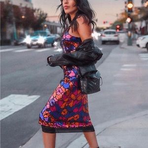 Sequin slip midi dress size small